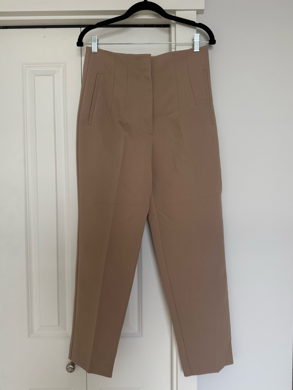Zara Tailored High-Waist Pants in Taupe